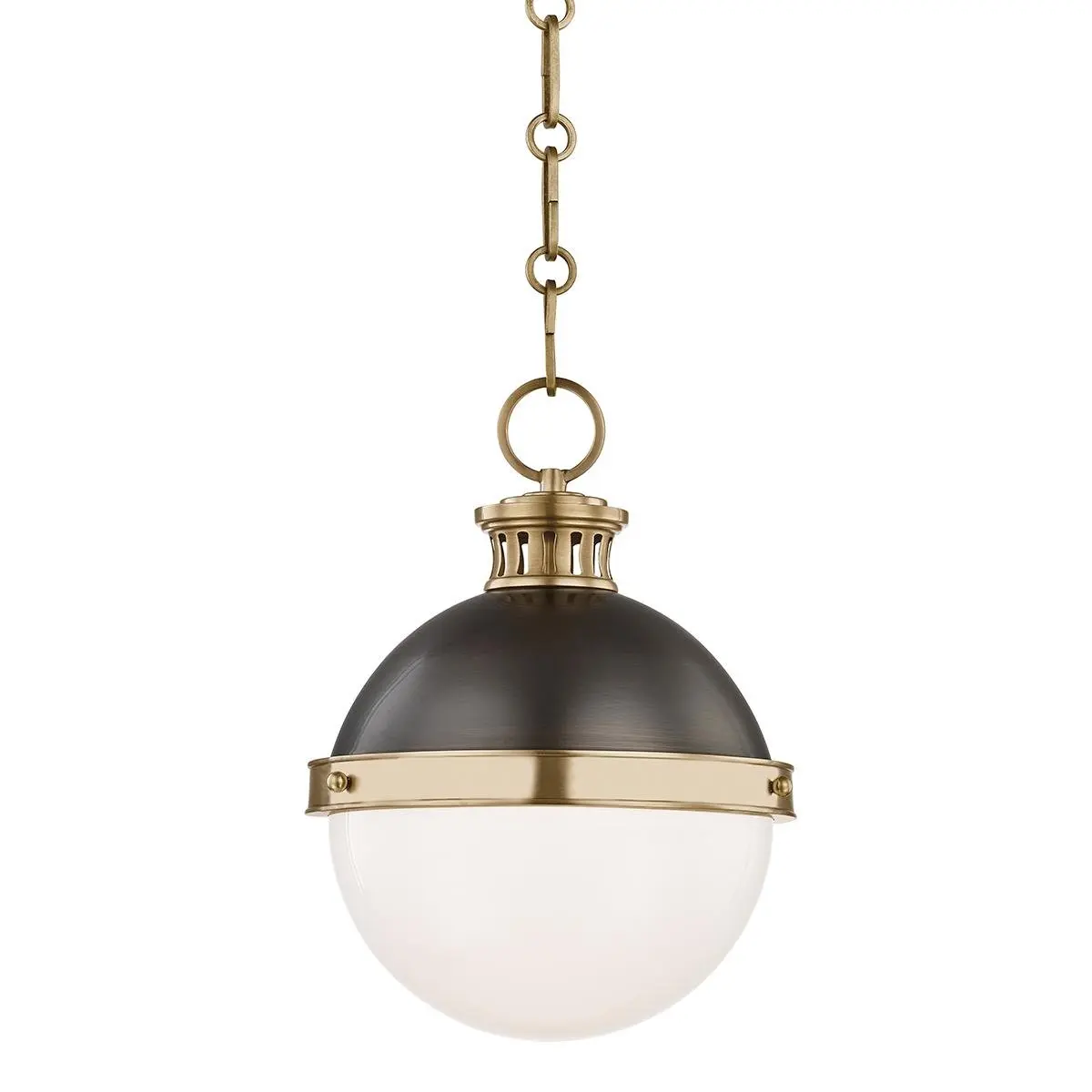 HVLG 4019-ADB-CE Závěsné svítidlo LATHAM ocel/sklo starobronz/opál E27 1x13W - HUDSON VALLEY