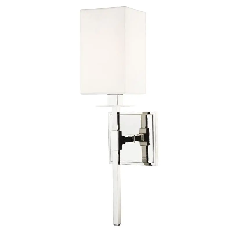 HVLG 4400-PN-CE Nástěnné svítidlo TAUNTON ocel/textil nikl/bílá E14 1x60W - HUDSON VALLEY