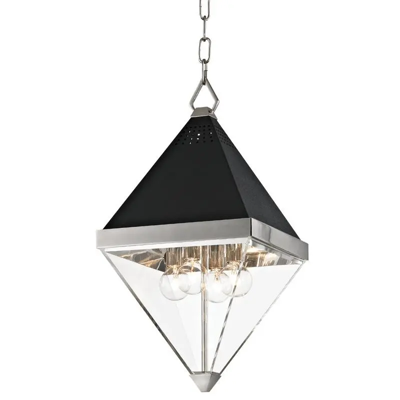 HVLG 4510-PN-CE Závěsné svítidlo COLTRANE ocel/akryl nikl/čirá E14 4x25W - HUDSON VALLEY
