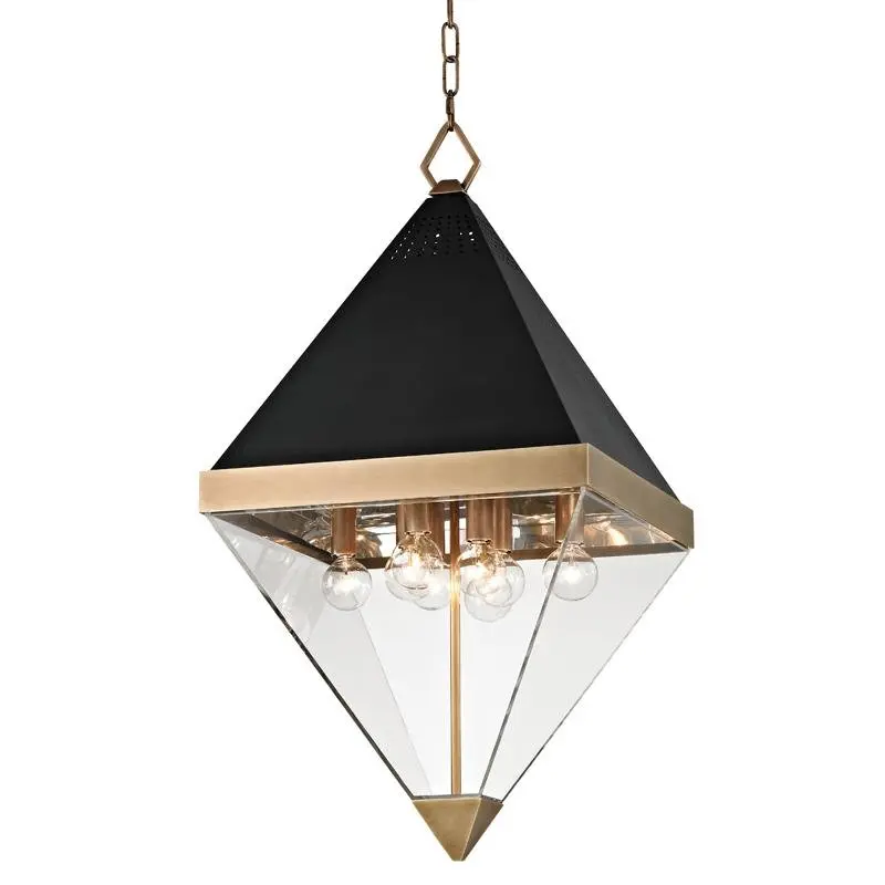 HVLG 4515-AGB-CE Závěsné svítidlo COLTRANE ocel/akryl staromosaz/čirá E14 8x25W - HUDSON VALLEY