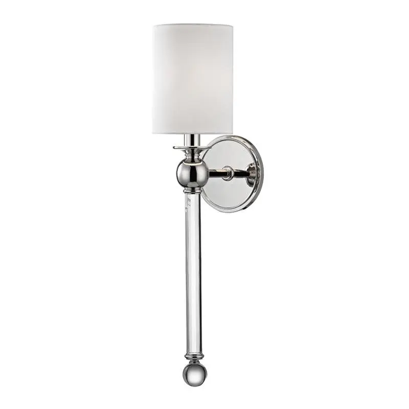 HVLG 6031-PN-CE Nástěnné svítidlo GORDON mosaz/hedvábí nikl/bílá E14 1x40W - HUDSON VALLEY