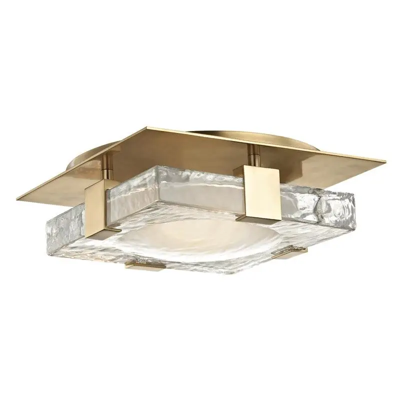 HVLG 9811-AGB-CE Stropní svítidlo BOURNE ocel/sklo staromosaz/čirá LED 12W 3000K stmívatelné - HUDSON VALLEY