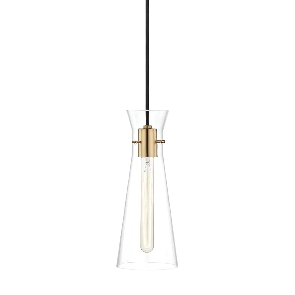 HVLG H112701-AGB-CE Závěsné svítidlo ANYA ocel/sklo staromosaz/čirá E27 1x40W - HUDSON VALLEY (Mitzi)