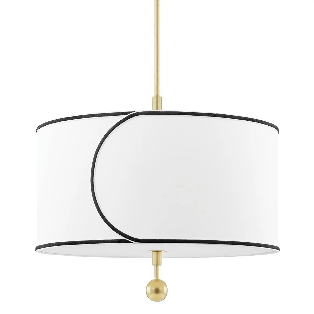 HVLG H381701L-AGB-CE Závěsné svítidlo ZARA ocel/textil staromosaz/bílá E27 3x60W - HUDSON VALLEY (Mitzi)