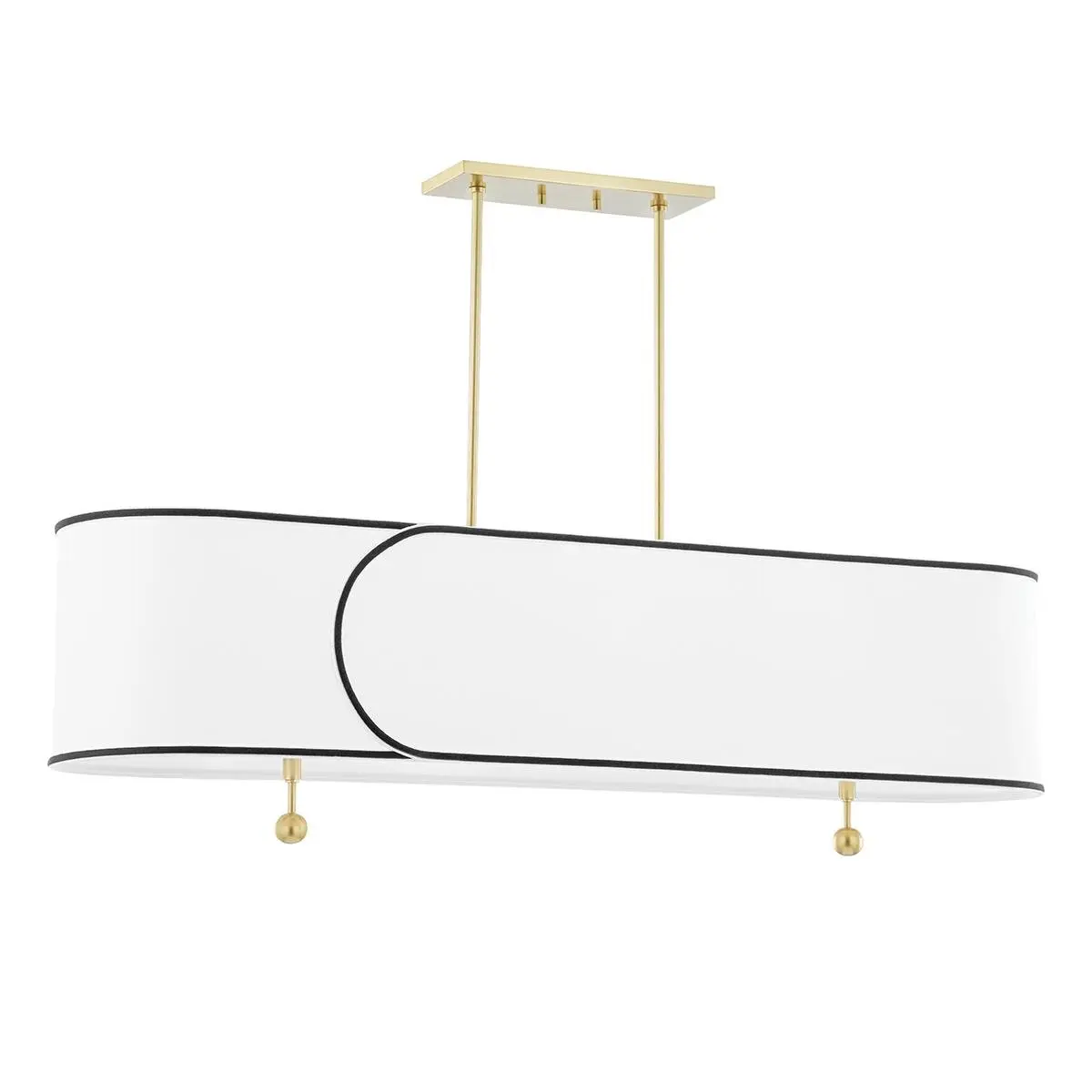 HVLG H381905-AGB-CE Závěsné svítidlo ZARA ocel/textil staromosaz/bílá E27 5x60W - HUDSON VALLEY (Mitzi)