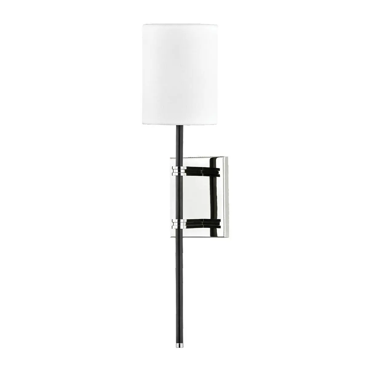 HVLG H547101-PN/BK-CE Nástěnné svítidlo DENISE ocel/textil nikl/černá/bílá E14 1x40W - HUDSON VALLEY (Mitzi)