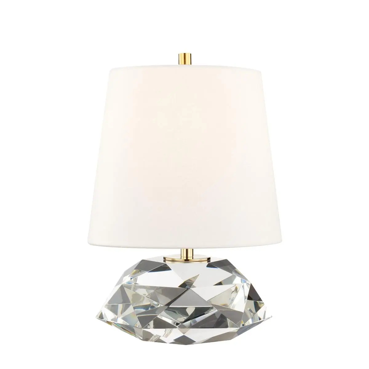 HVLG L1035-AGB-CE Stolní lampa HENLEY křišťál/textil staromosaz/bílá E27 1x40W - HUDSON VALLEY