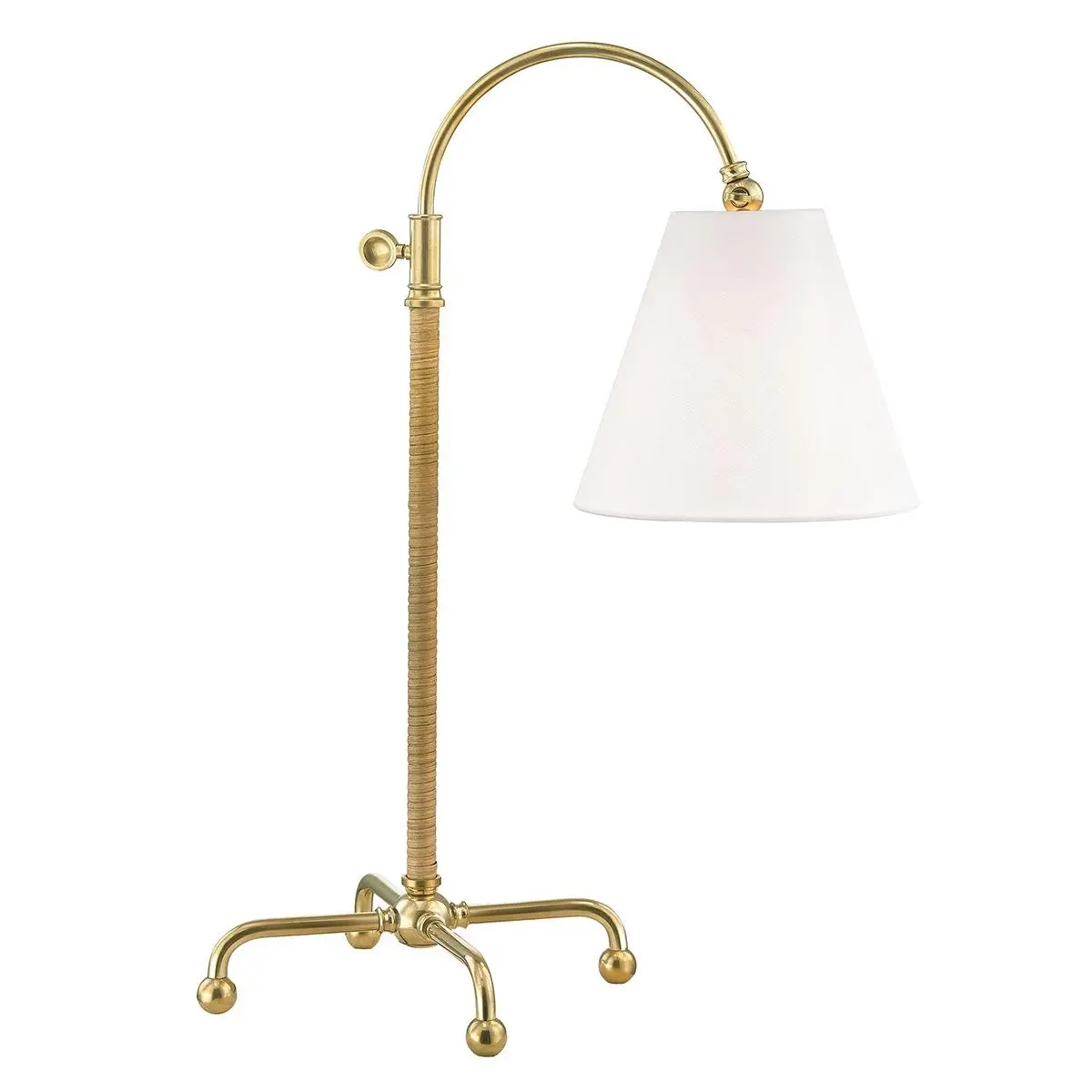 HVLG MDSL502-AGB-CE Stolní lampa CURVES NO. 1 mosaz/textil staromosaz/bílá E27 1x40W - HUDSON VALLEY