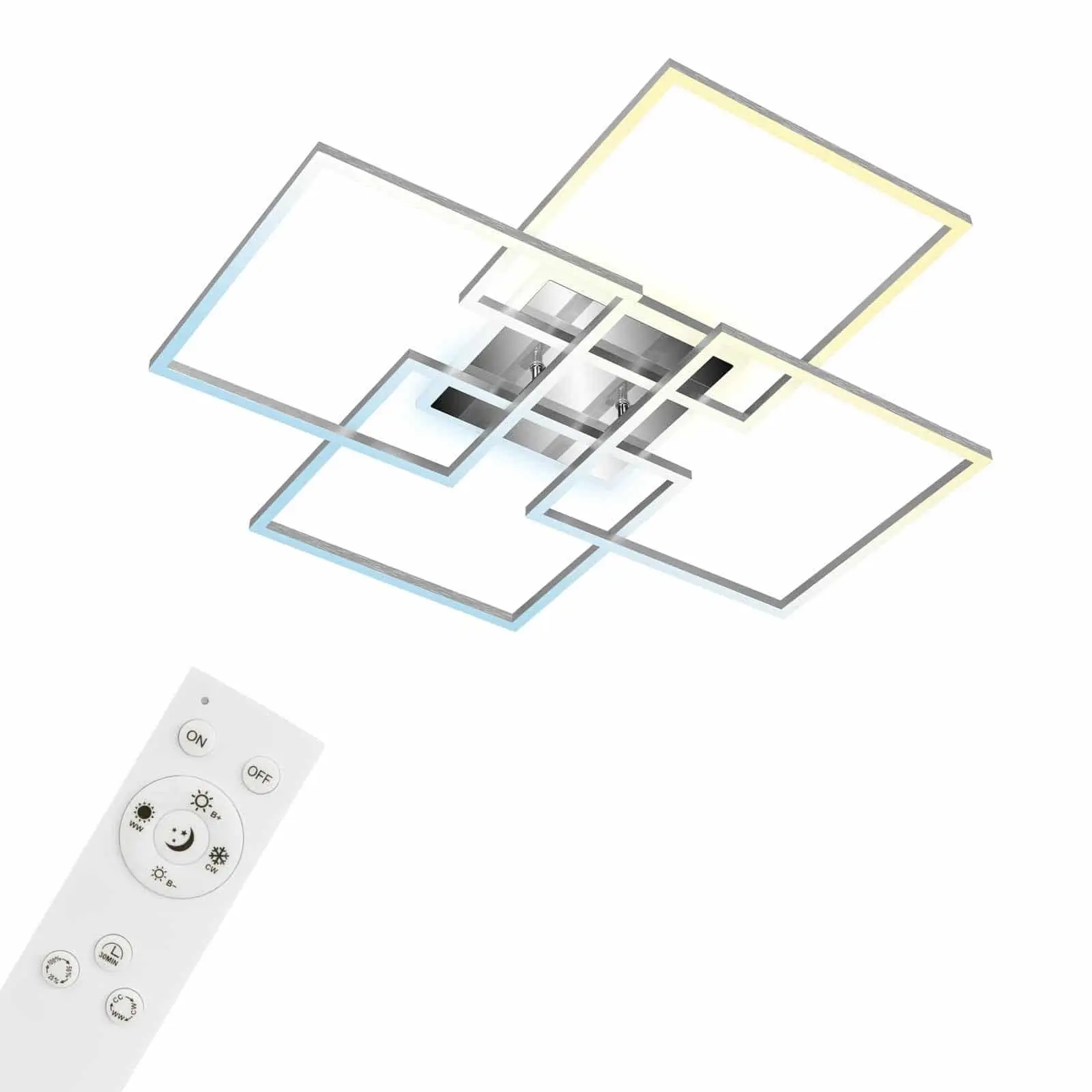 BRILO 3515-019 CCT LED stropní svítidlo, 72,4 cm, 50 W, 5500 lm, hliník - BRILO