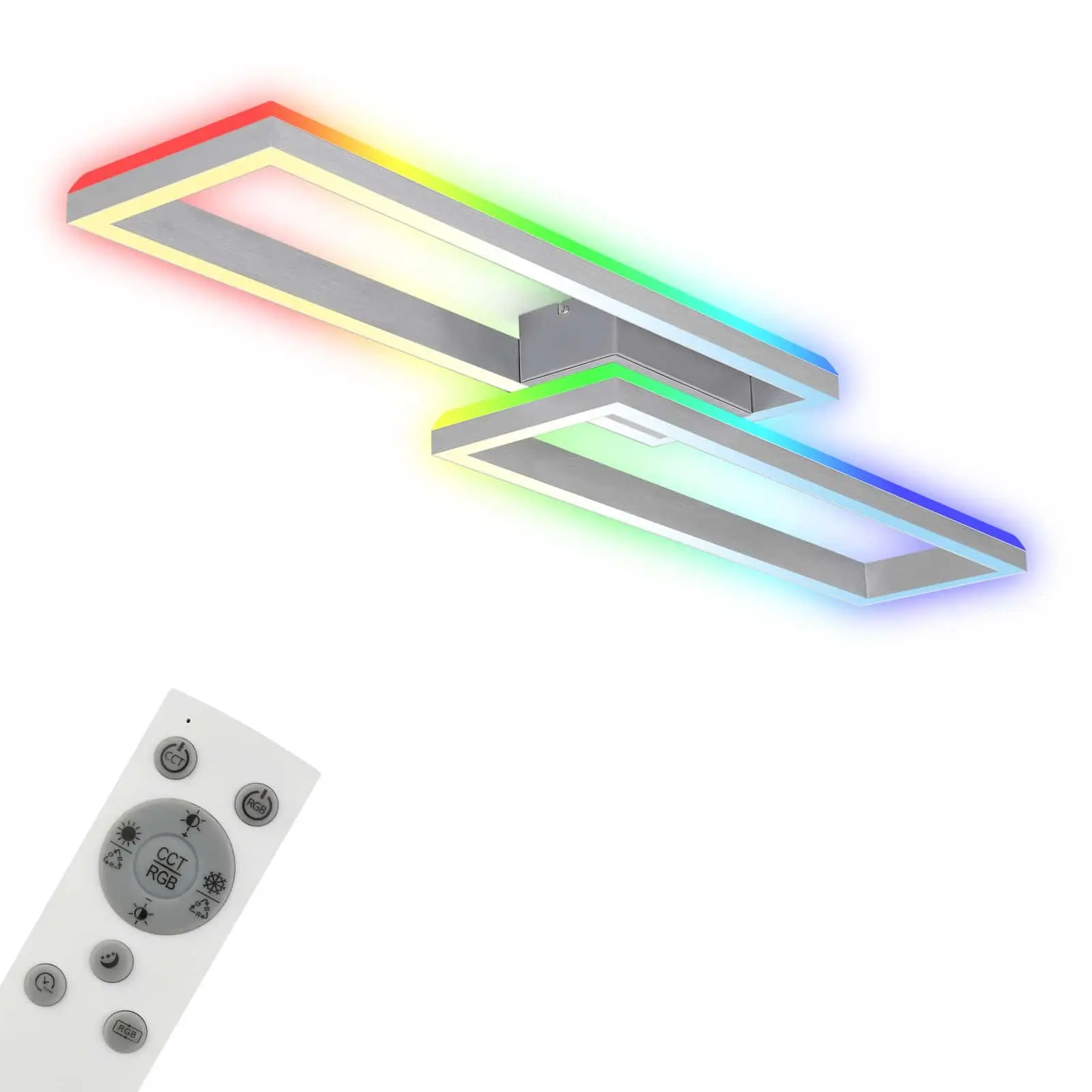 BRILO 3754-019 RGB CCT LED stropní svítidlo, 119,5 cm, 45 W, 4400 lm, hliník - BRILO