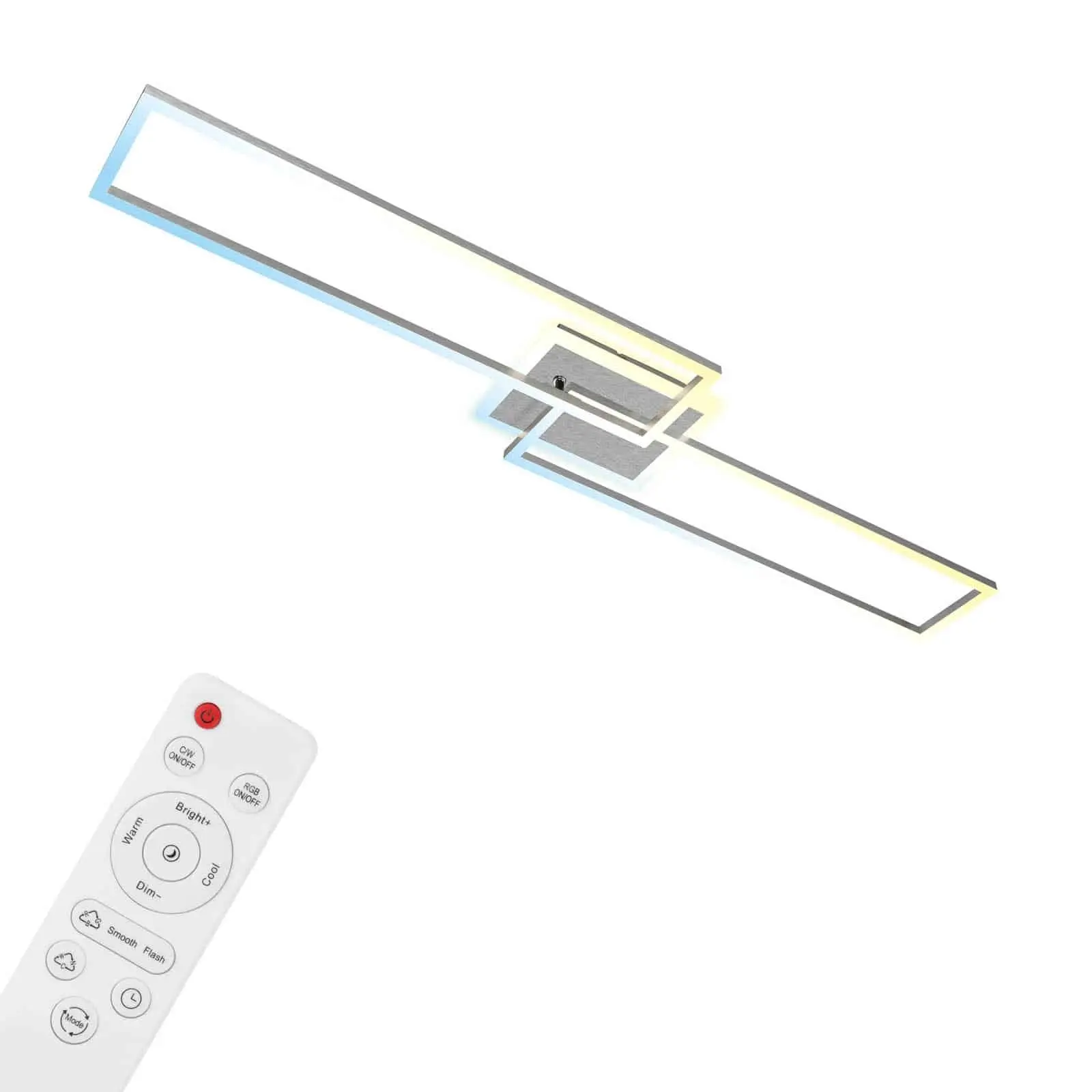 BRILO 3538-019 CCT LED stropní svítidlo, 110 cm, 40 W, 5200 lm, hliník - BRILO
