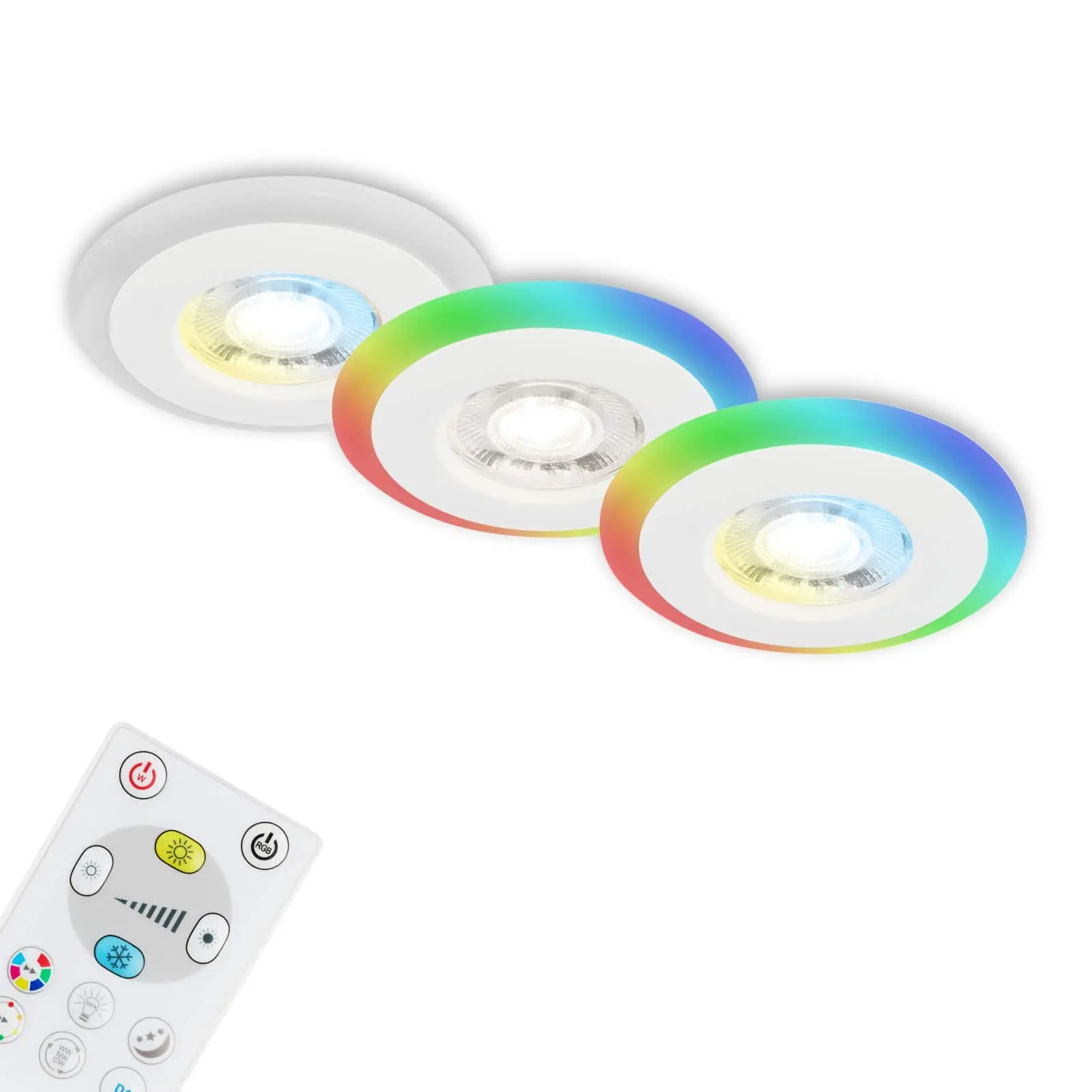 BRI 7040-036 LED vestavná svítidla sada, pr.8,4 cm, 3x LED, 5 W, 460 lm, bílé - BRILONER