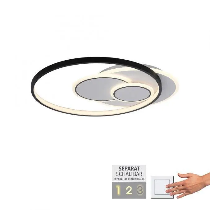 PN 6392-16 MAILAK LED stropní svítidlo kruhové černá/bílá, přepínatelné teple bílé světlo 3000K - PAUL NEUHAUS