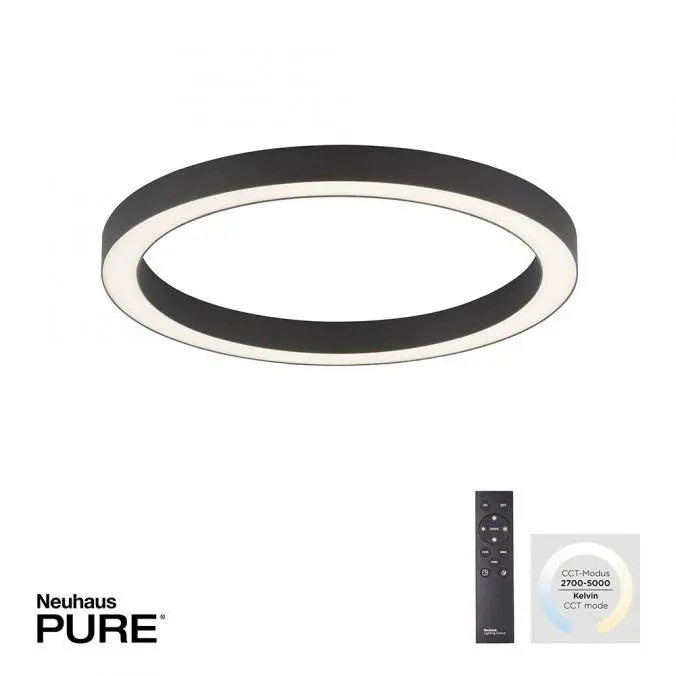 PN 6309-13 Paul Neuhaus LED stropní svítidlo PURE Lines 50cm stmívatelné CCT 2700-5000K antracit - PAUL NEUHAUS