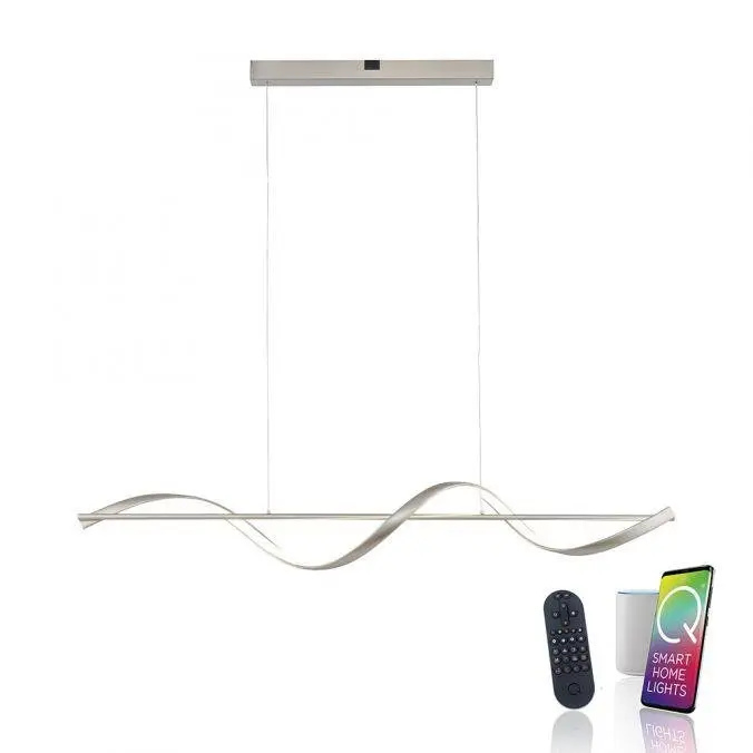 PN 2385-55 Paul Neuhaus LED závěsné svítidlo Q-SWING stříbrná Smart Home stmívatelné FB ZigBee 2700-5000K - PAUL NEUHAUS