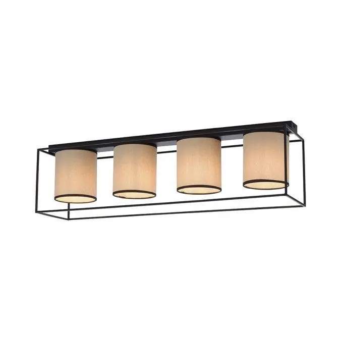LD 15304-18 RAVEN LED stropní svítidlo látkové stínidlo 4 ramenné černá jednoduchý design - LEUCHTEN DIREKT / JUST LIGHT