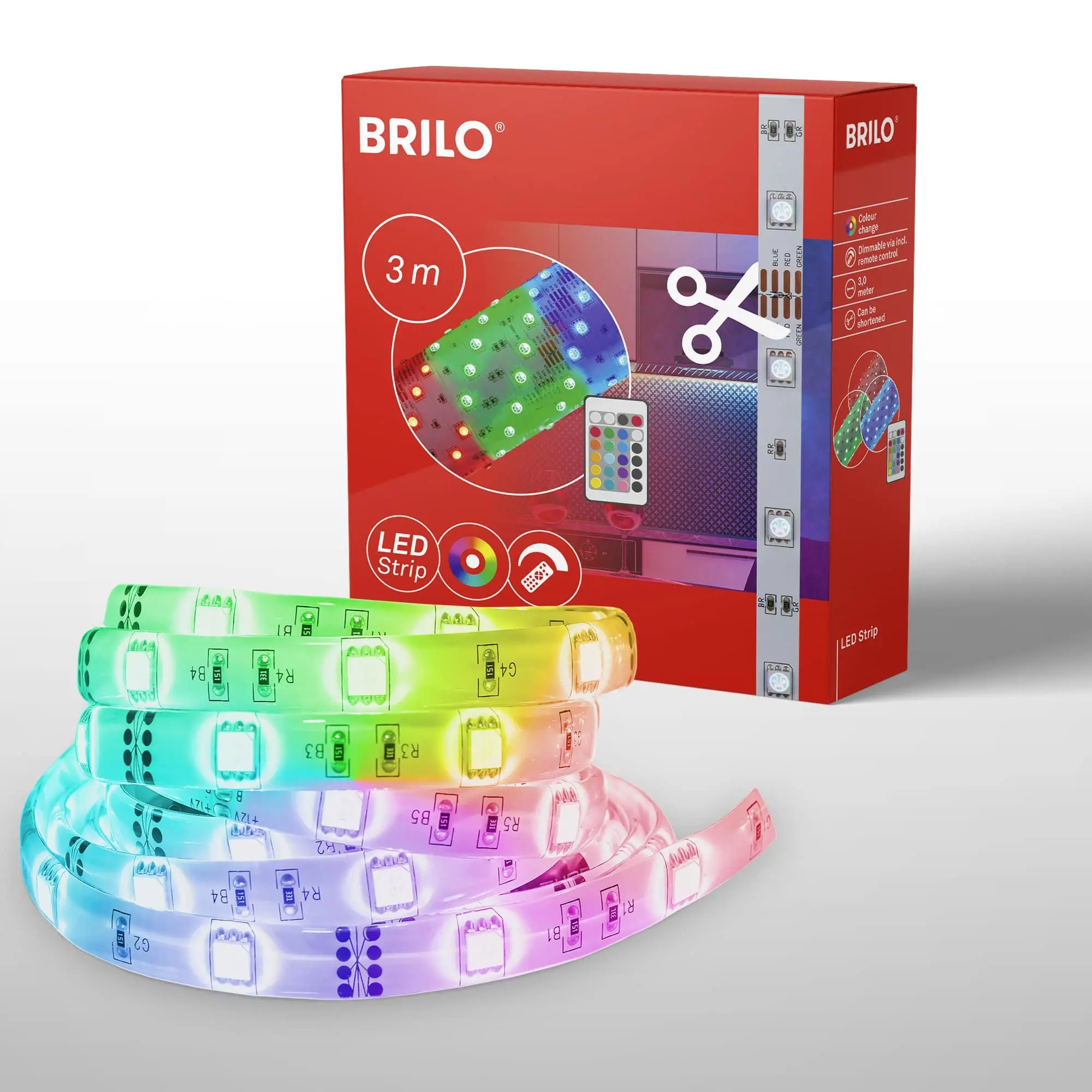 BRILO 2200-090P RGB LED pásek 300 cm bílé - BRILO