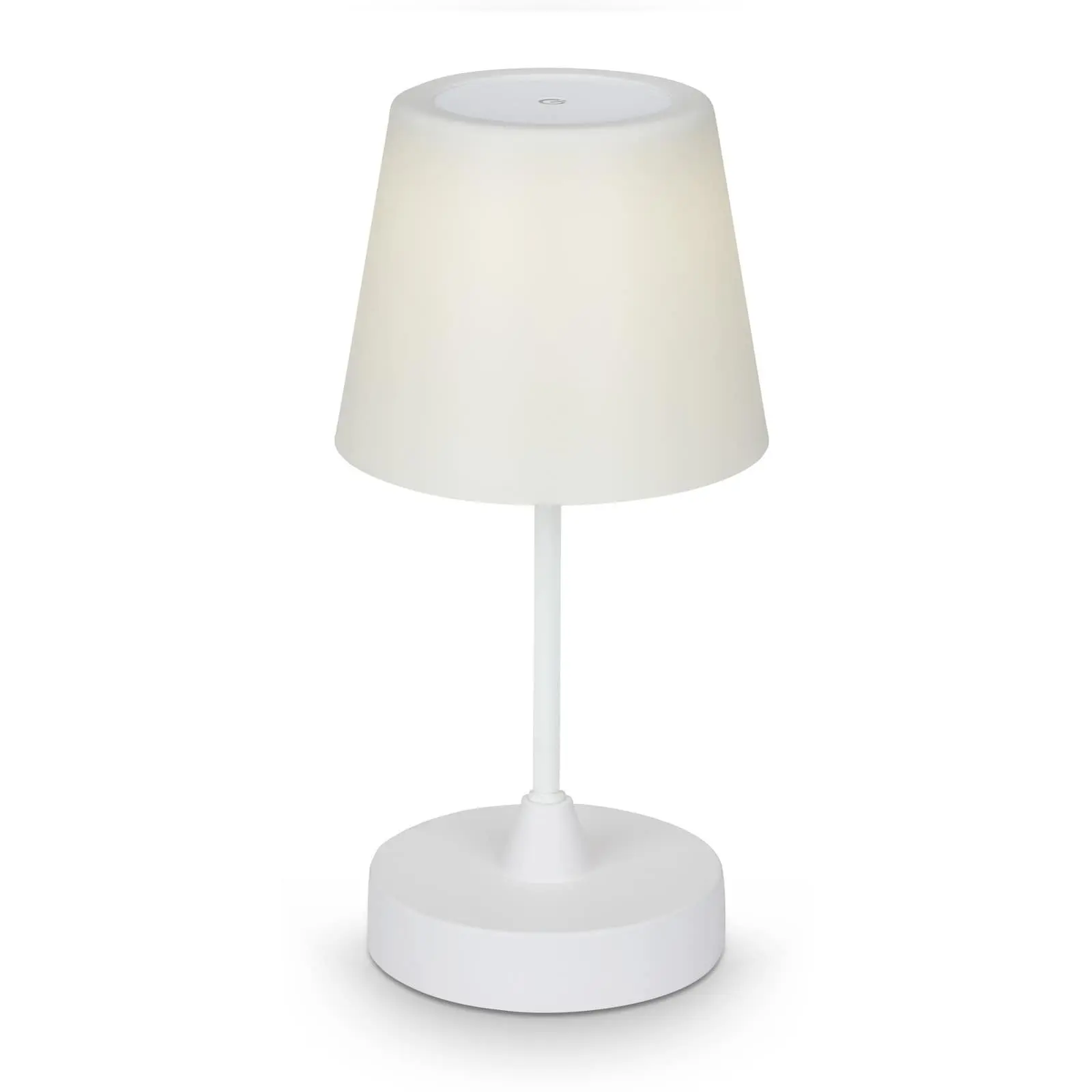 BRILO 7032-416 LED venkovní stolní lampa s dotykovým vypínačem, pr.30 cm, LED modul, 3 W, 340 Lm, bílé - BRILO