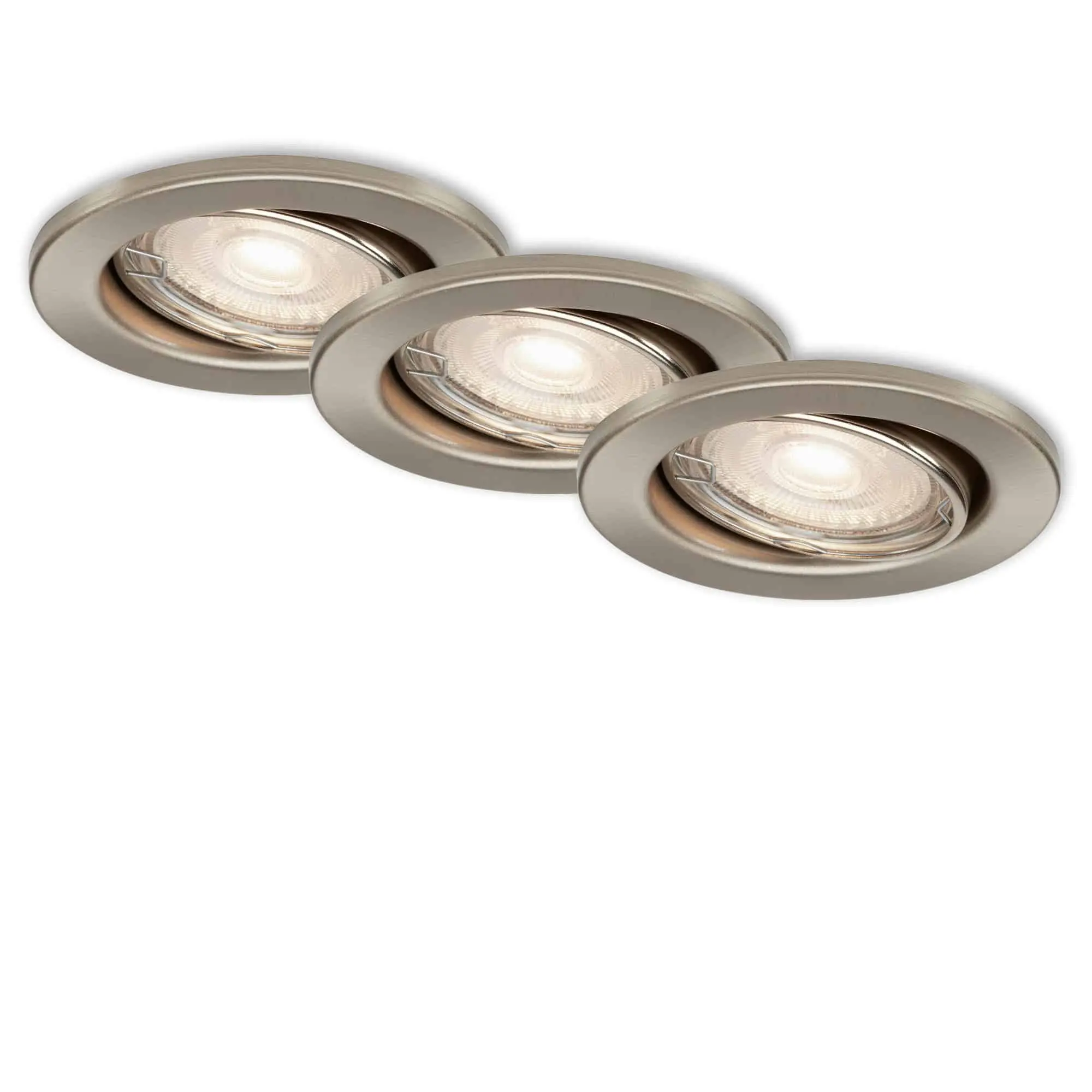 BRILONER Vestavné LED svítidlo matný nikl, GU10 5W 460lm 3000K pr. 86x70 mm 3ks