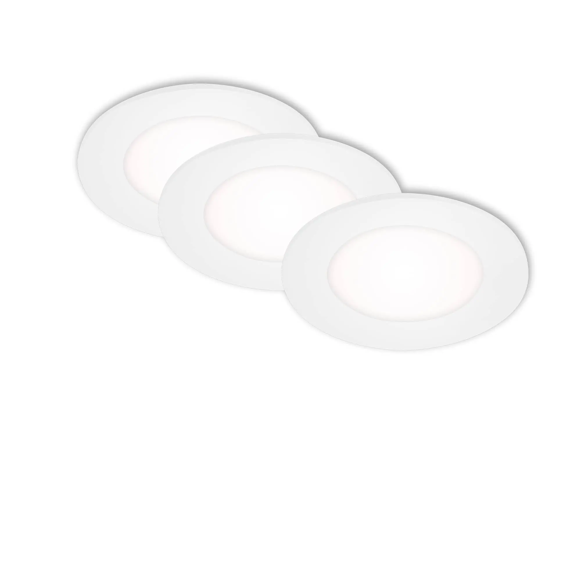 Briloner LED vestavné svítidlo FLAT IN bílé, 3 ks, 86 x 30 mm