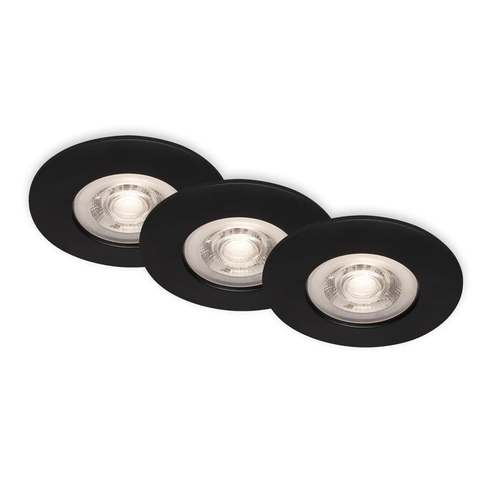 BRI 7036-035 LED vestavná svítidla, pr.9 cm, 3x LED, 4,9 W, 480 lm, černá - BRILONER