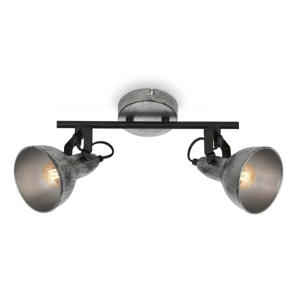 BRILO 2049-024 Bodové svítidlo pr. 10 cm 2x E14 max. 40W antická stříbrná - BRILO
