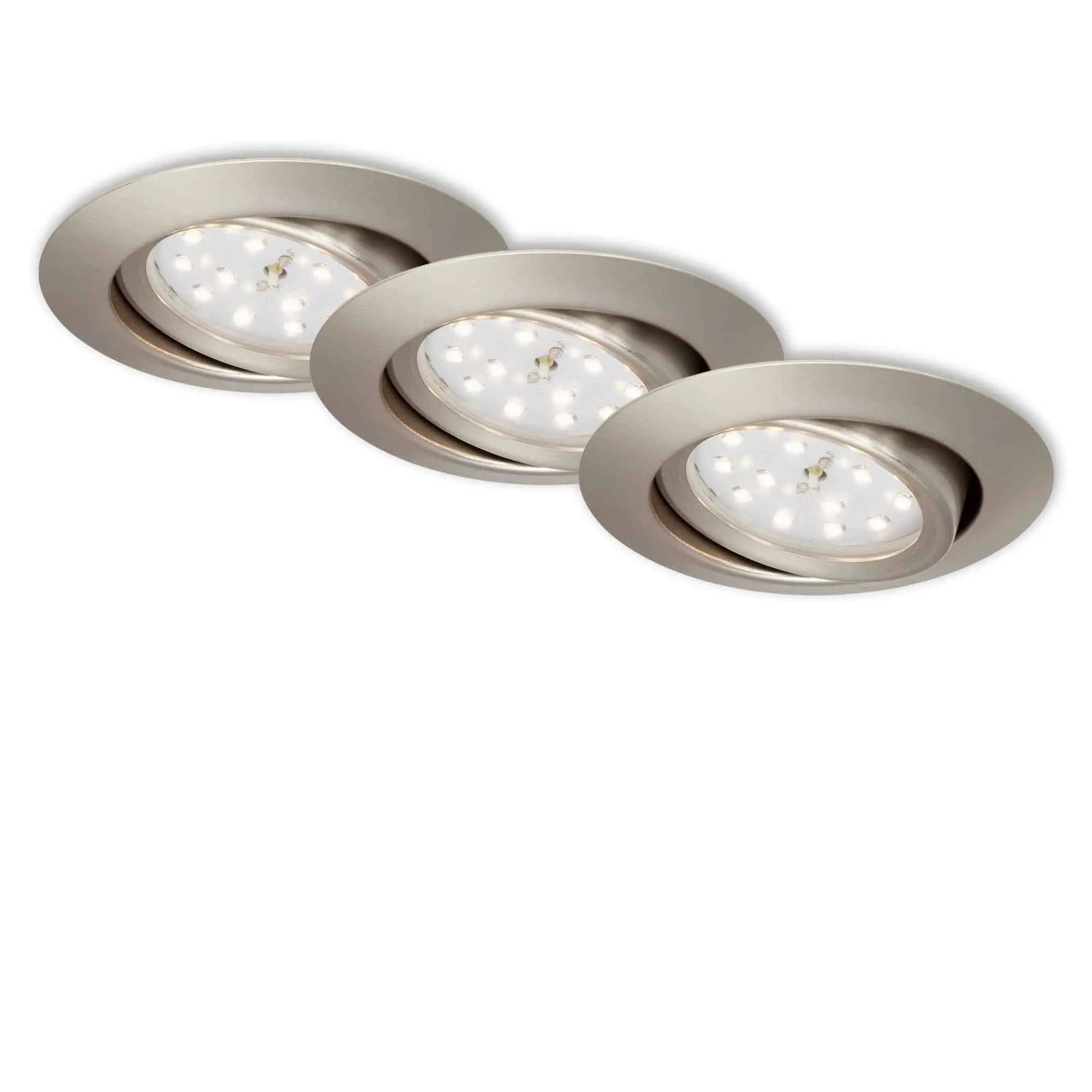 BRI 7171-032 3ks sada LED vestavné svítidlo, pr. 8,2 cm, 3 W, matný nikl - BRILONER