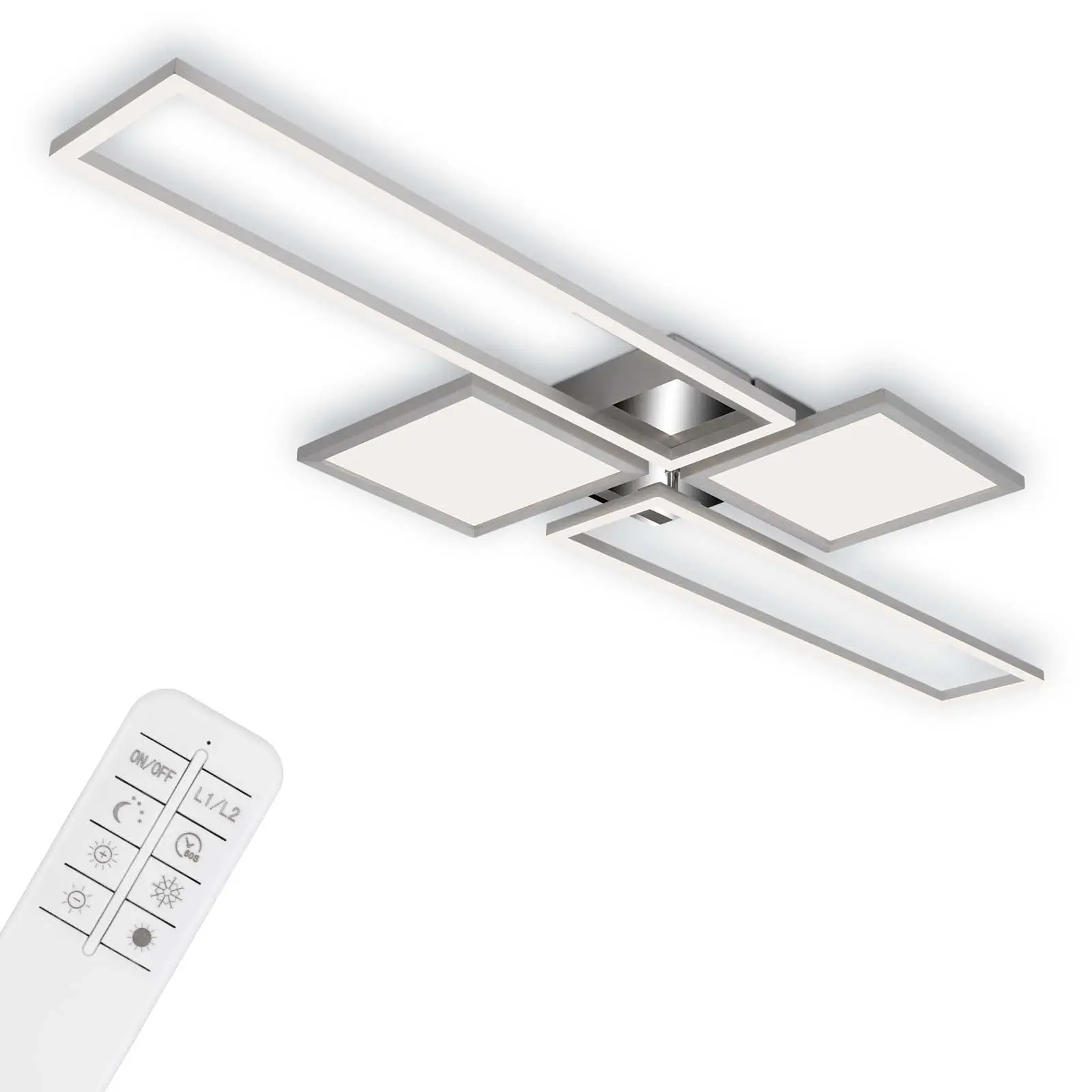 BRILO 3531-018 CCT LED stropní svítidlo, 120 cm,50 W, hliník-chrom - BRILO