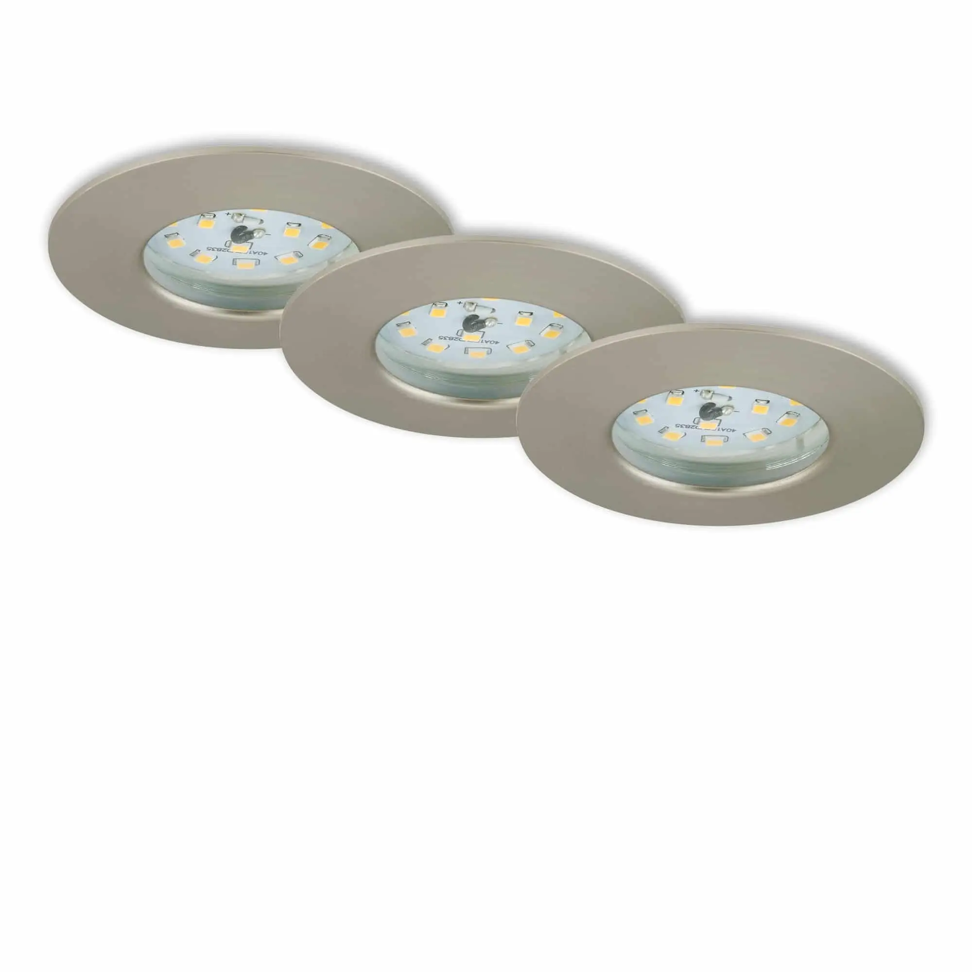 BRI 7295-032 3ks sada LED vestavné svítidlo, pr. 7,5 cm, 6,5 W, matný nikl - BRILONER