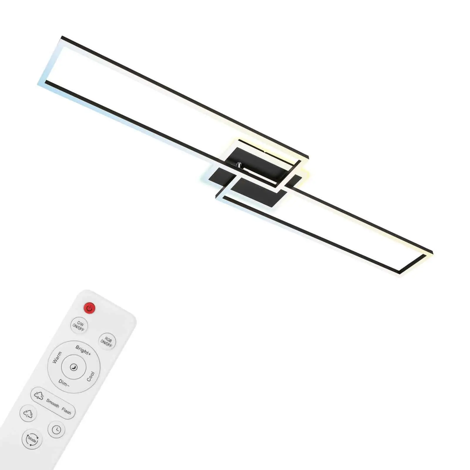 BRILO 3538-015 LED stropní svítidlo, 110 cm, 40 W, 5200 lm, černá - BRILO