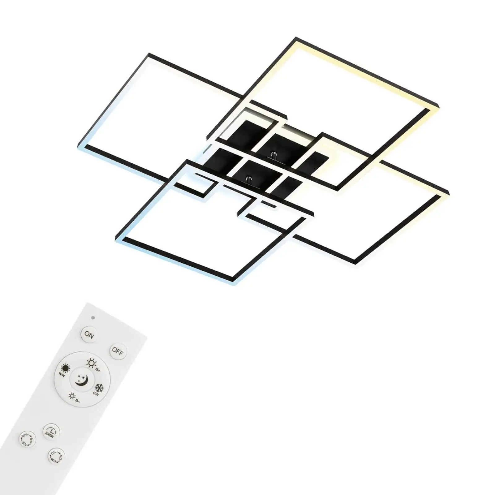 BRILO 3515-015 CCT LED stropní svítidlo, 72,4 cm, 50 W, 5500 lm, černá - BRILO