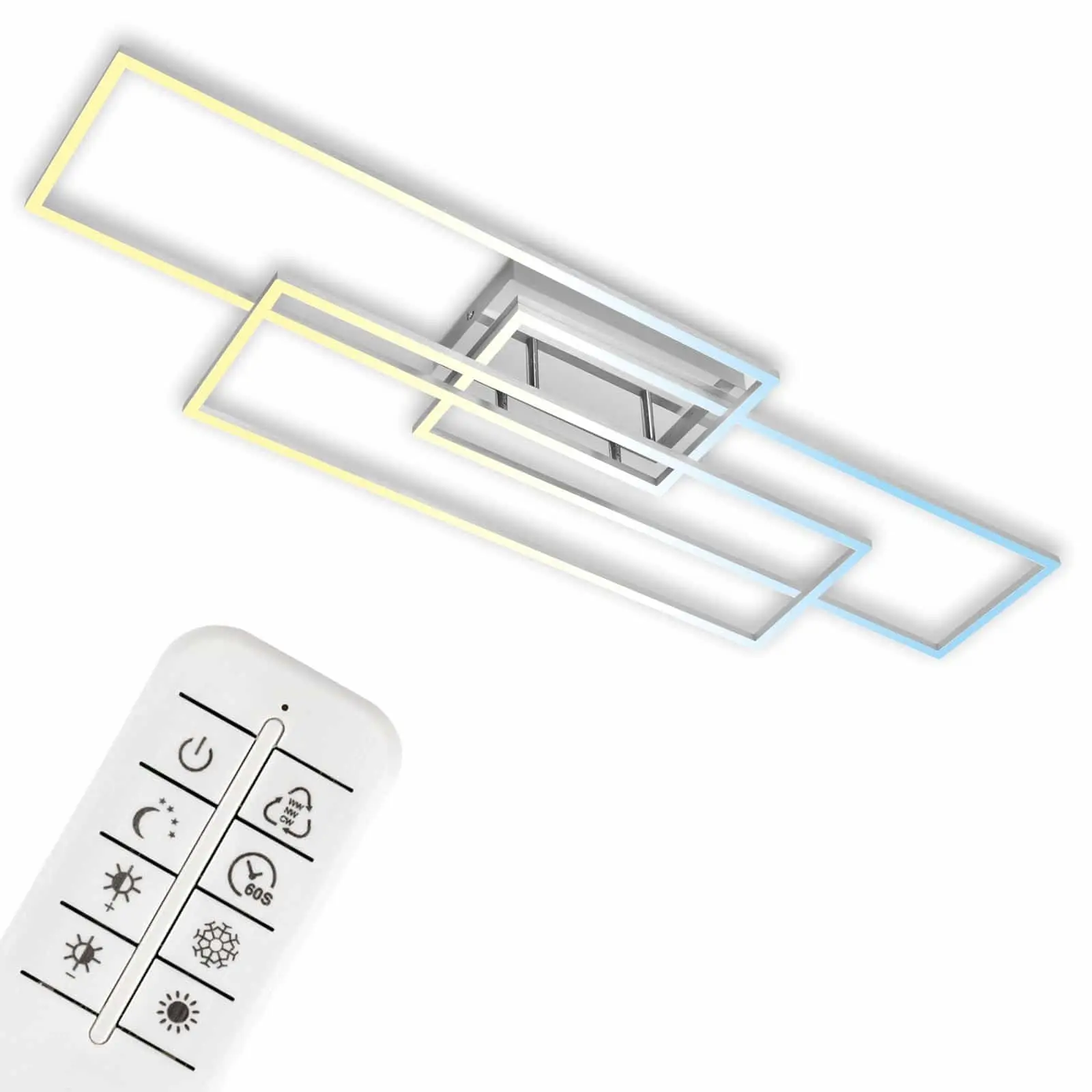 BRILO 3676-019 CCT LED stropní svítidlo, 116,5 cm 18 W, 2200 lm, hliník-chrom - BRILO