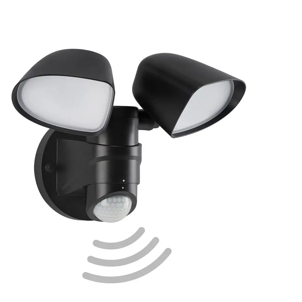 TF 304605TF TELEFUNKEN LED venkovní bodové svítidlo s čidlem, 21,8 cm, 20 W, černá - BRILONER