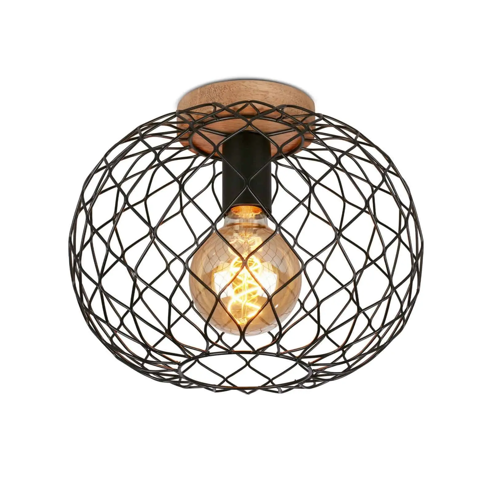 BRILO 3037-015 Stropní svítidlo pr. 30 cm 1x E27 40W černá - BRILO