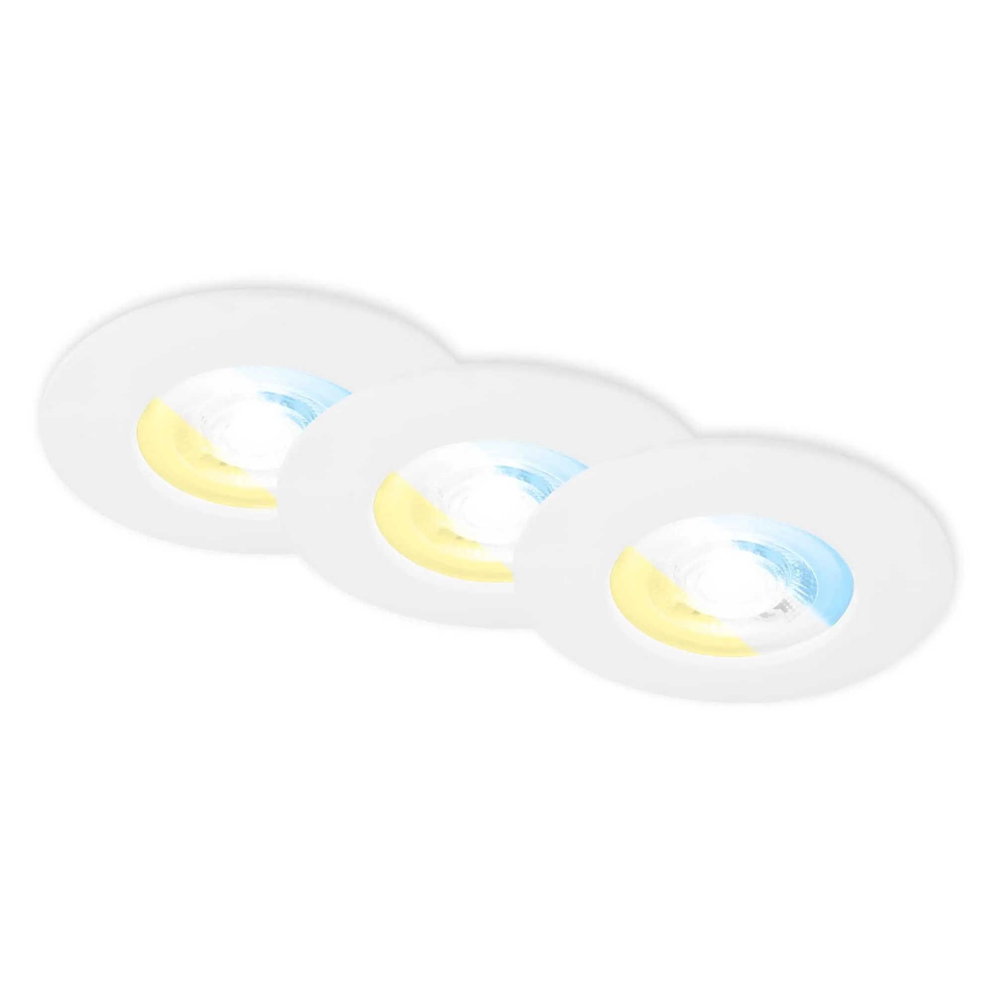 BRI 7605036 3ks sada CCT vestavné svítidlo, 9 cm, 4,9W, 580lm, bílé - BRILONER