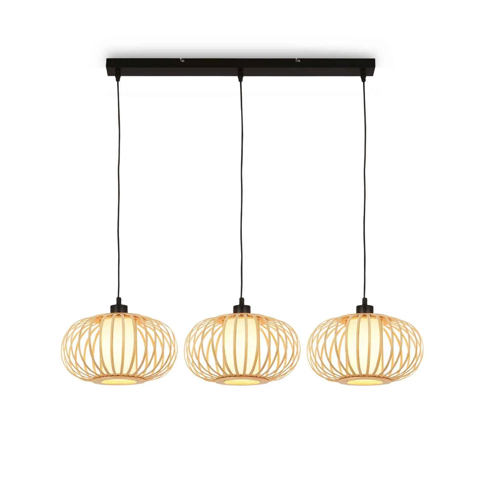 BRI 4759031 Závěsné svítidlo, 120 cm, 3x E27, max. 10W, barva dřeva - BRILONER