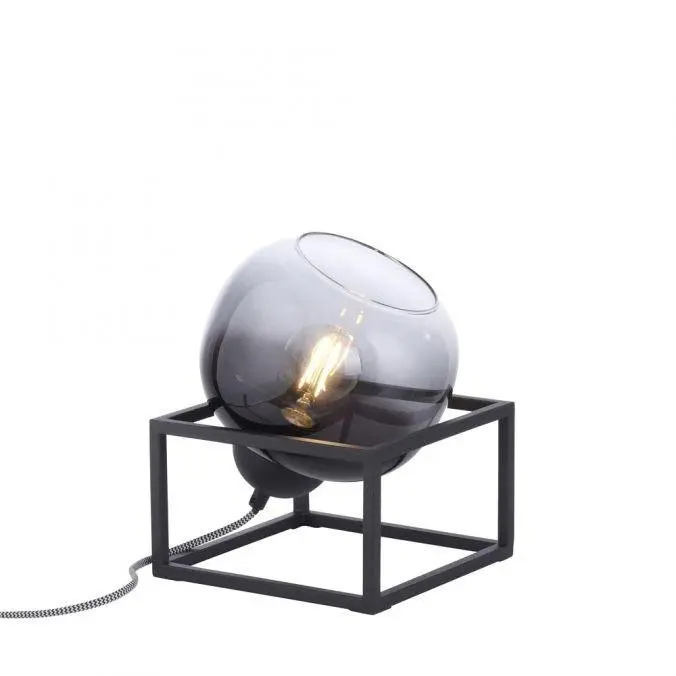 LD 15423-18 ZEA LED stolní lampa 1 ramenné černé kouřové sklo moderní do interiéru - LEUCHTEN DIREKT / JUST LIGHT