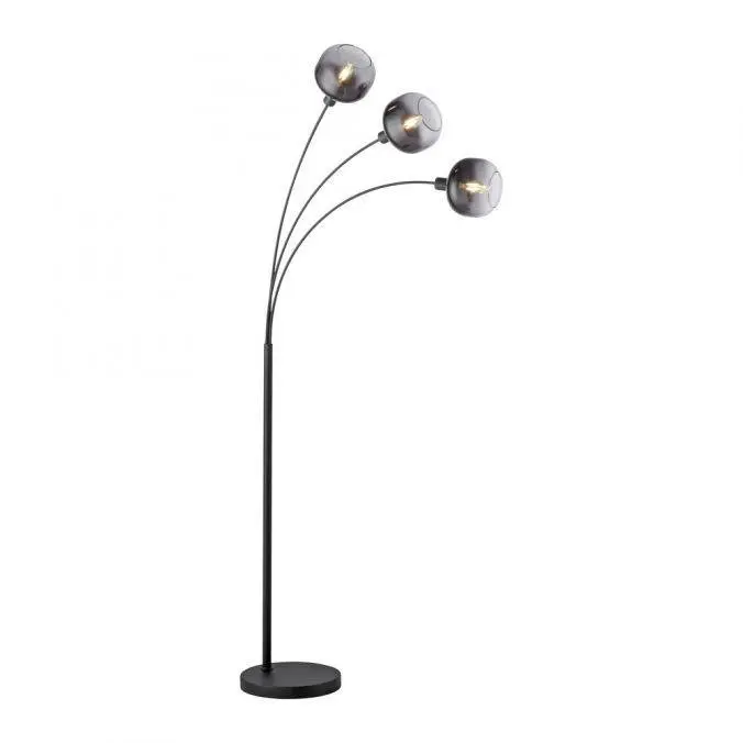 Just Light Stojací lampa Zea 3bodová, černá, 95 x 160 cm