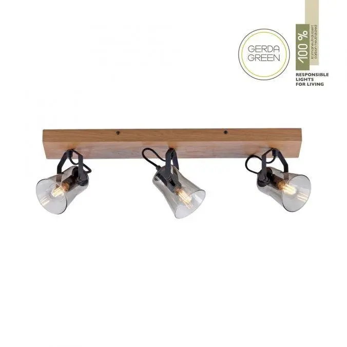 LD 11449-79 GREEN LANG LED stropní svítidlo 3 ramenné přírodní dřevo dub nastavitelné - LEUCHTEN DIREKT / JUST LIGHT