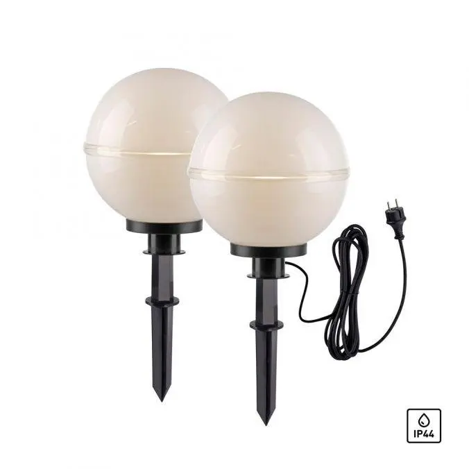 SellTec Venkovní dekorační svítidlo Hemis, 1xE27, IP44, bílá, pr. 30 cm, 2 ks