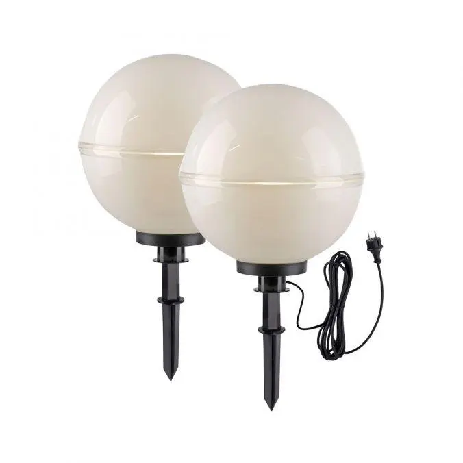 SellTec Venkovní dekorační svítidlo Hemis, 1xE27, IP44, bílá, pr. 40 cm, 2 ks