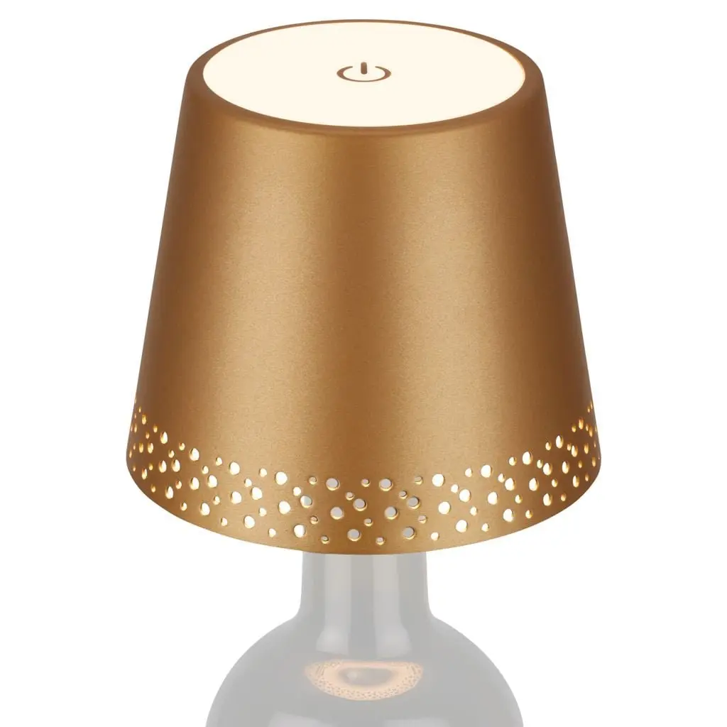 BRILO 7485017 LED nabíjecí stolní lampa, 11 cm, USB-C, 280lm, zlatá - BRILONER