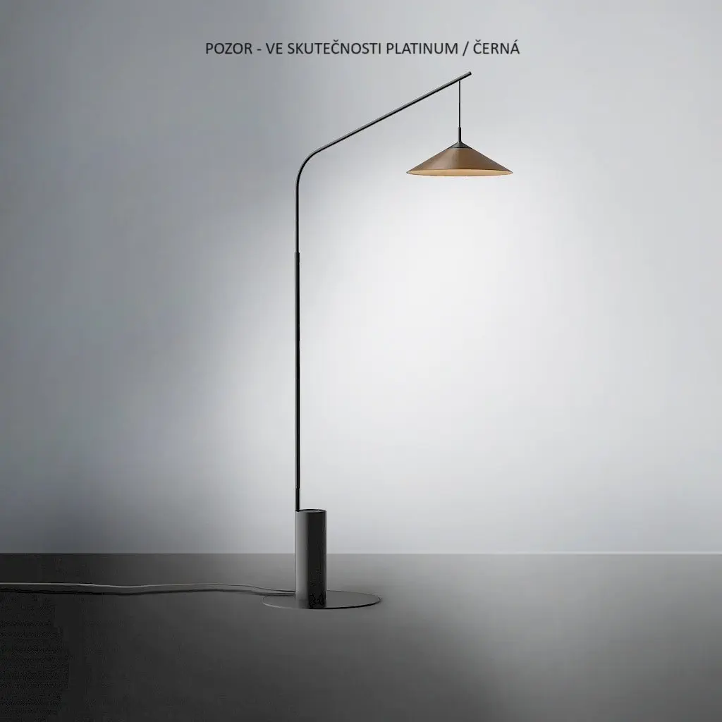 TI 5071CDPPNE2A Stojací lampa LAMBDA DimPush 195cm 2700K platinum / černá - Team Italia