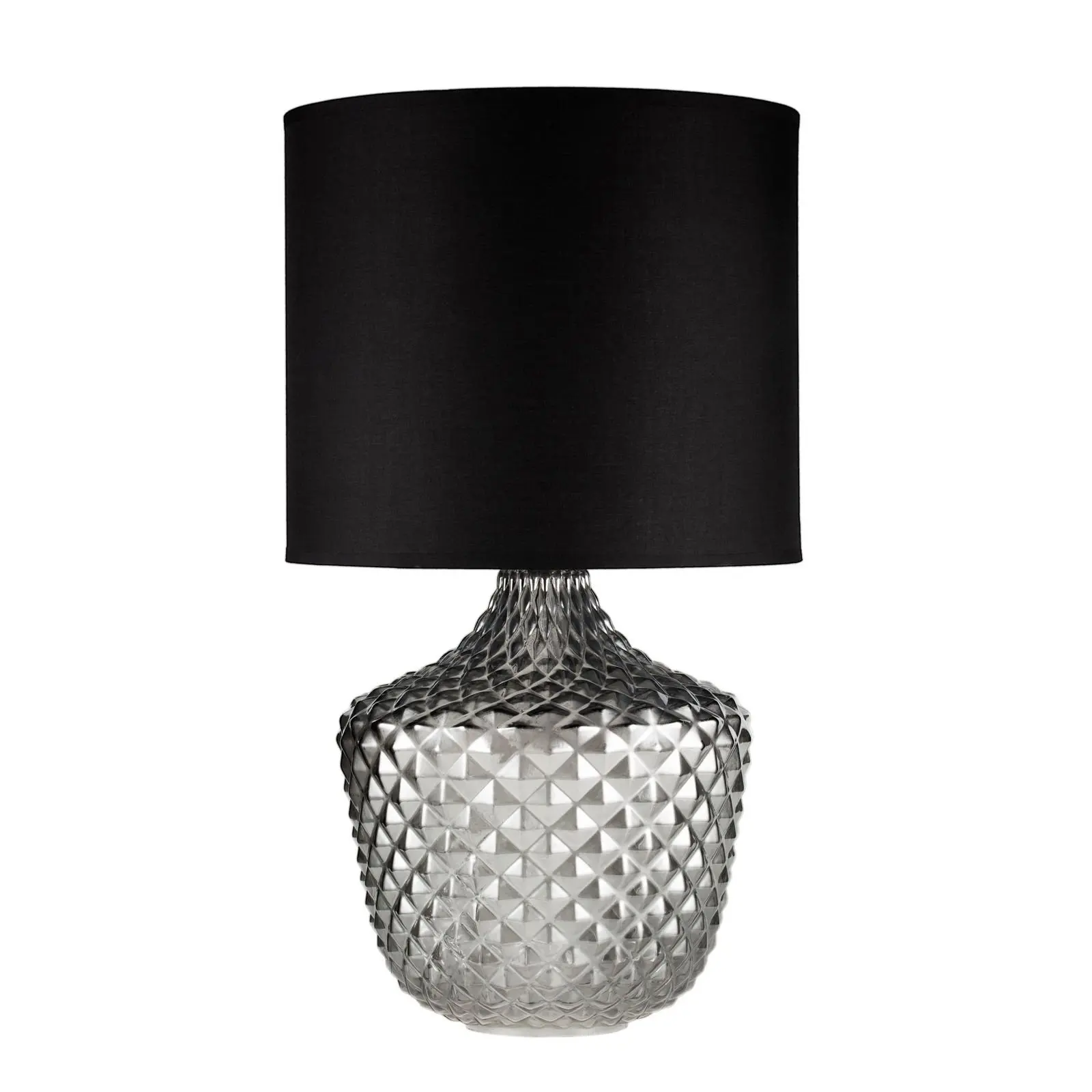 P 48102 Stolní lampa Brilliant Jewel E27 315mm max. 20W kouřové sklo/černá sklo/látka - PAULMANN