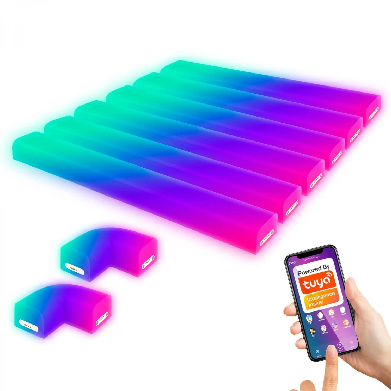BRILO 3790016 Smart LED RGBIC nástěnné svítidlo, 36 cm, 24W, bílé - BRILO