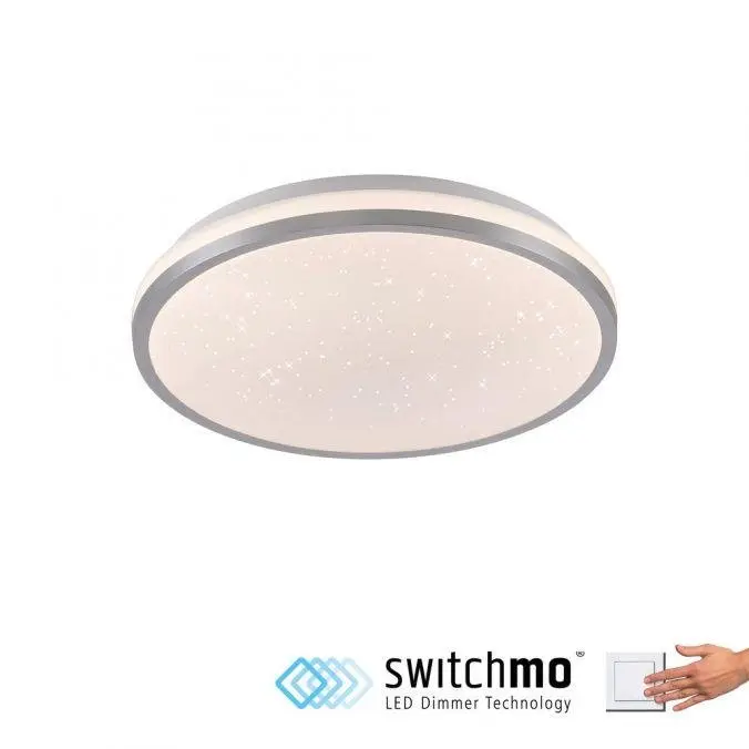 LD 14293-21 KYLE LED stropní svítidlo průměr 28cm stříbrné hvězdné nebe krokově stmívatelné 3000K - JUST LIGHT