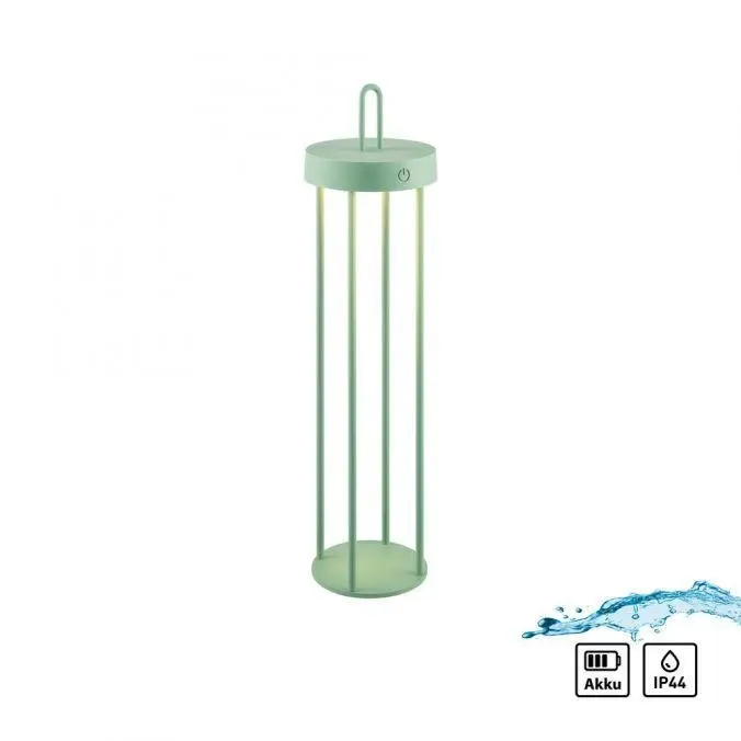 LD 19301-43 ANSELM LED stolní lampa na baterie zelená 50cm dotykový stmívač IP44 zahradní svítidlo 2700K - JUST LIGHT
