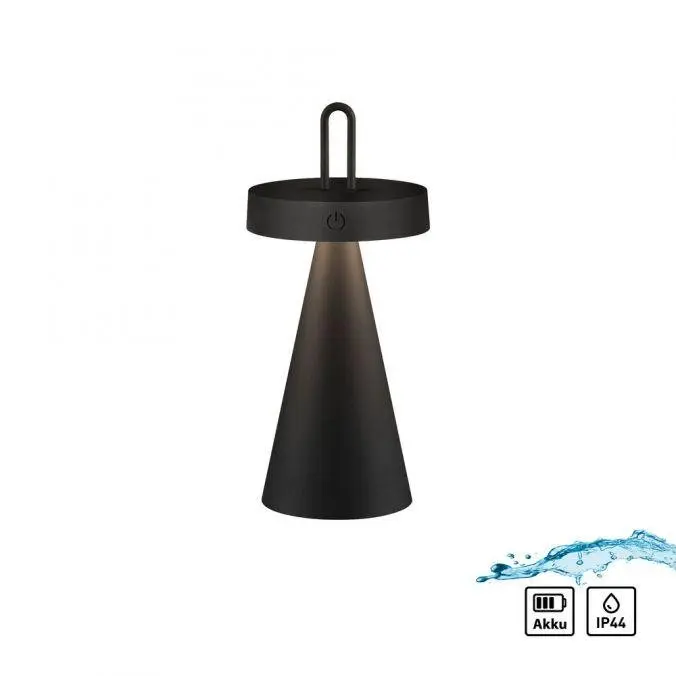 LD 19302-18 ALWA LED stolní lampa na baterie černá stmívatelné dotykem IP44 vnitřní i venkovní 2700K - JUST LIGHT