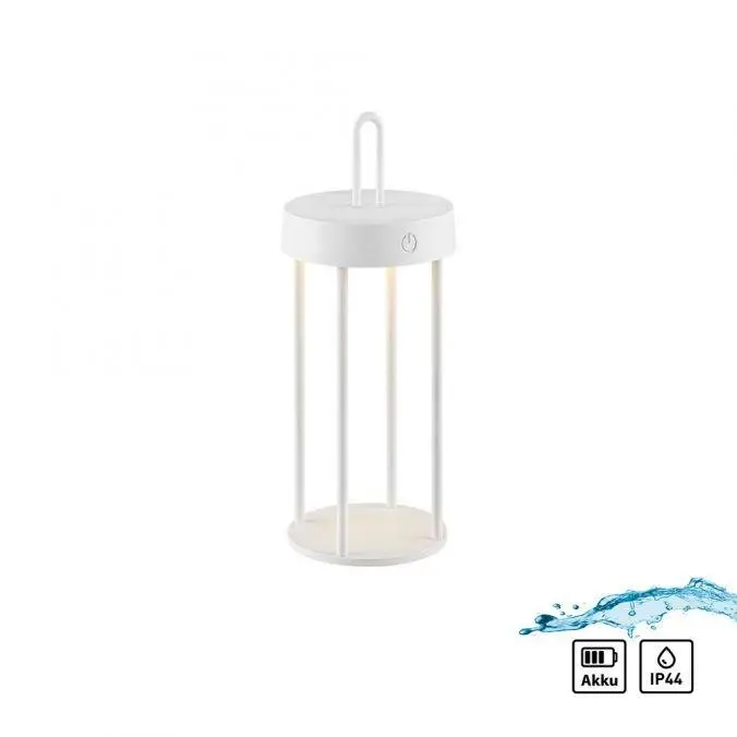 LD 19300-16 ANSELM LED stolní lampa na baterie bílá 28cm dotykový stmívač IP44 zahradní svítidlo 2700K - JUST LIGHT