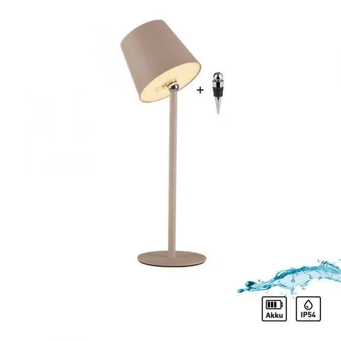 LD 19251-39 BOTERIA LED lampička na láhev, nabíjecí, s přídavnou nohou, písková barva 3000K - JUST LIGHT